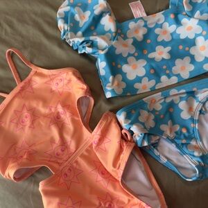 Girls swim Suit bundle - Cute Sun & Daisy Prints 4T